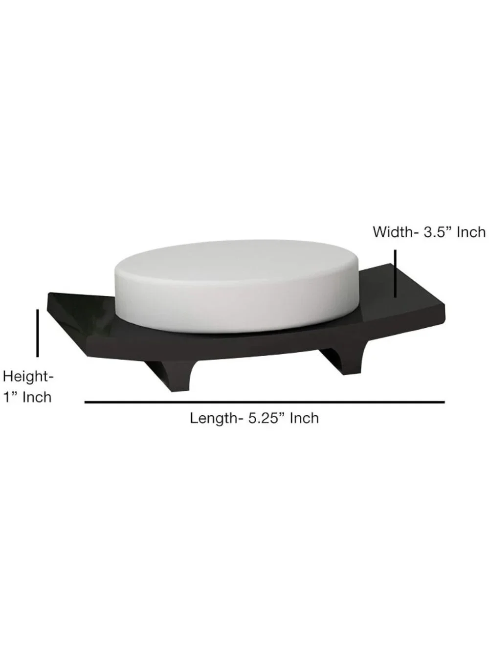 Nu Steel Loft Collection Black Metallic Resin Material Wide Profile Soap Dish